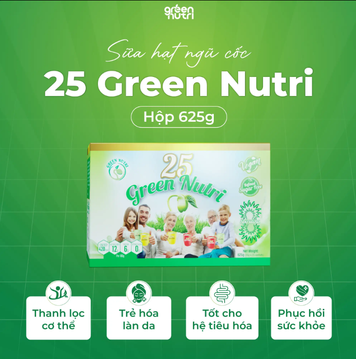 Sữa Ngũ Cốc Dinh Dưỡng 25 Green Nutri 25 gói